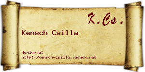 Kensch Csilla névjegykártya